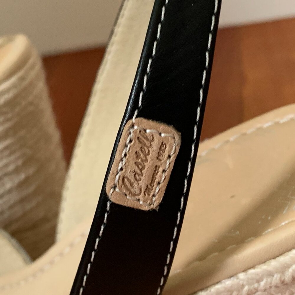 Castell Menorca Leopard Print Slingback Peep Toe Wedge Size 6.5 - Picture 5 of 7